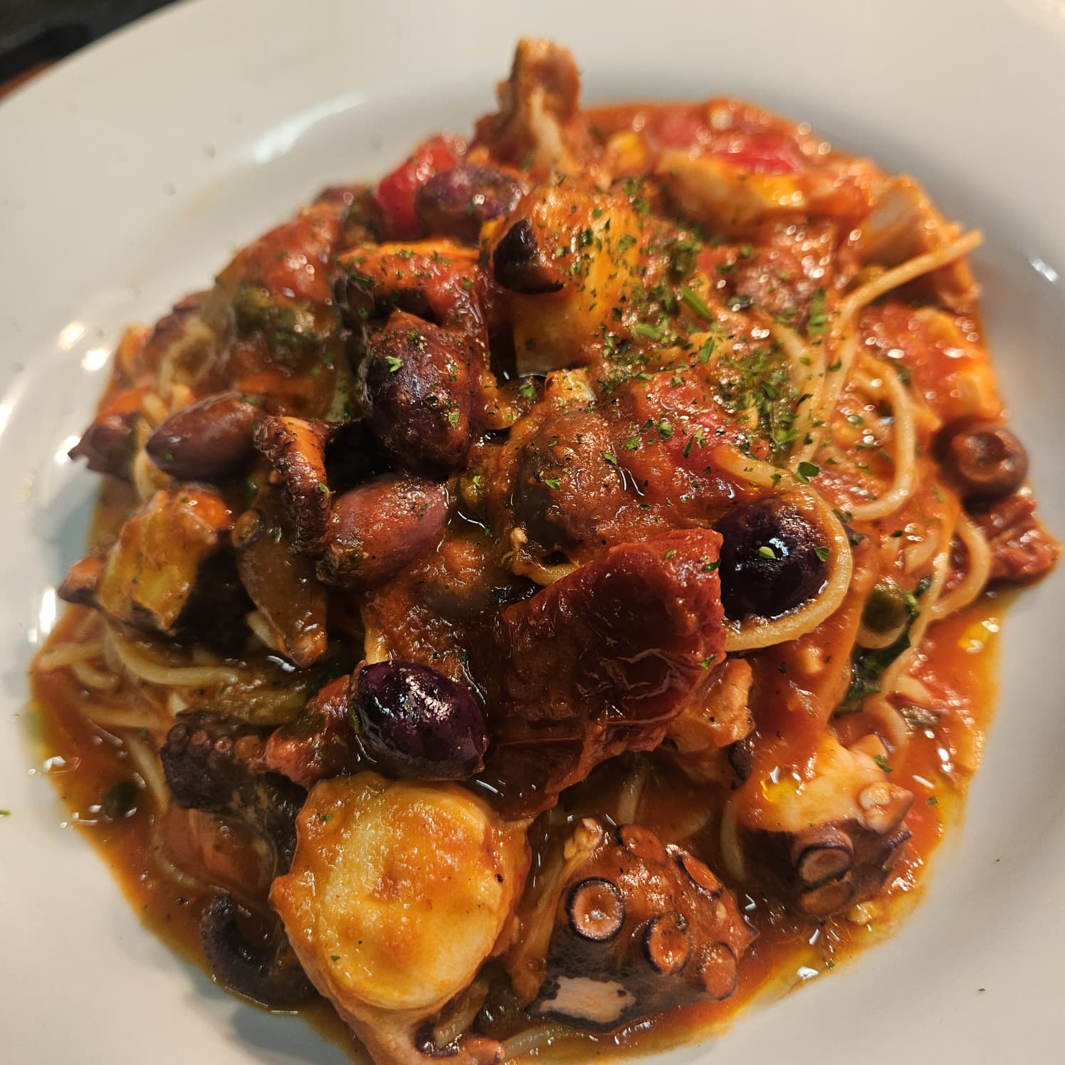 Puttanesca polpo